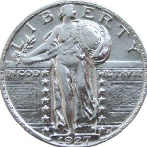 90 percent silver standing liberty quarter 1927