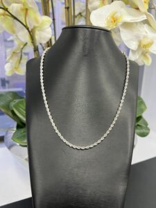 22 inch white gold rope chain